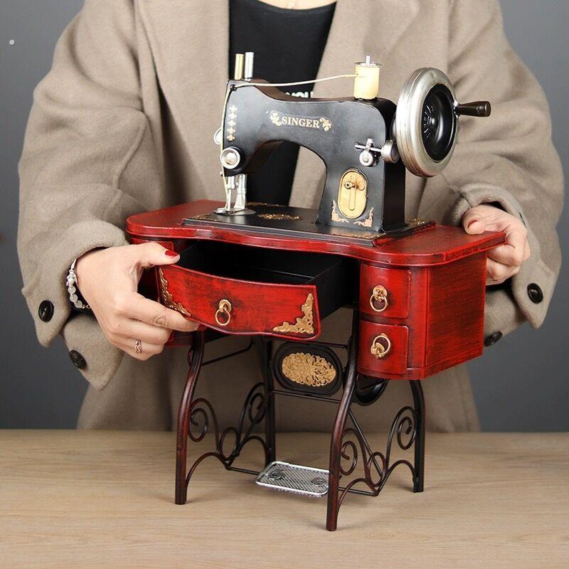 复古怀旧7080年代老物件老式缝纫机模型摆件服装店橱窗装饰品摆件