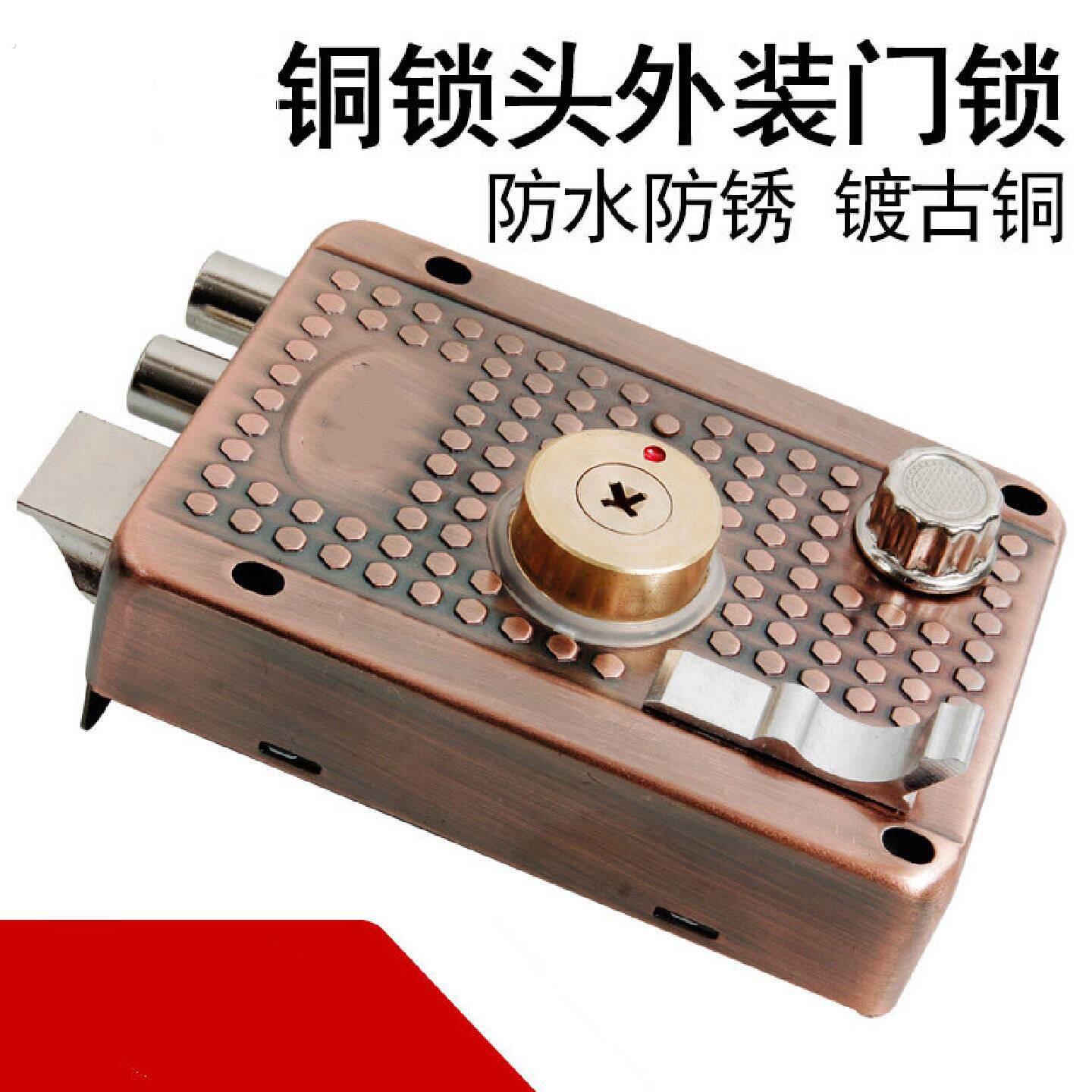 外装门锁锁具老式冷轧钢防盗门锁木门锁芯铁门锁房门锁室内大门锁