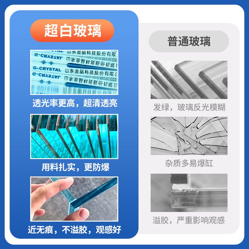 金晶五线超白鱼缸书桌面半墙壁玻璃定制定做客厅直角裸缸生态鱼缸