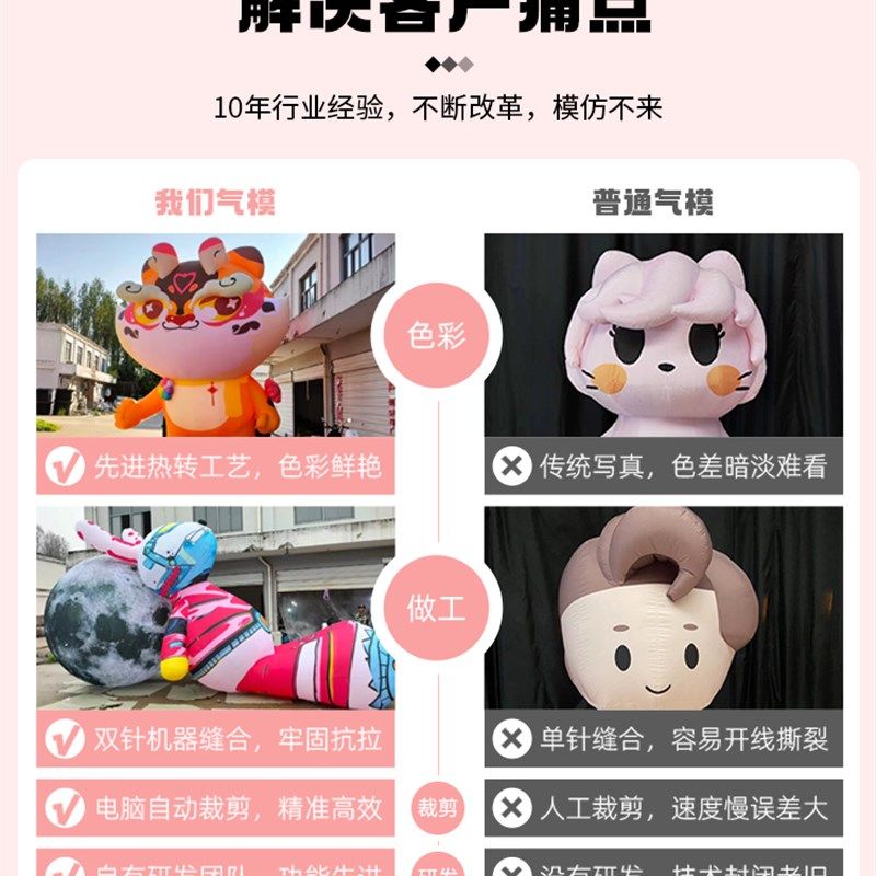 充气花朵气模花卡通定制网红热气球云朵美陈发光悬挂商场活动樱花