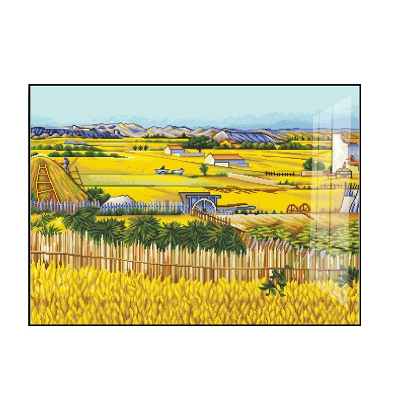 梵高丰收十字绣2025新款线绣客厅小幅餐厅名画油画小件手工自己绣