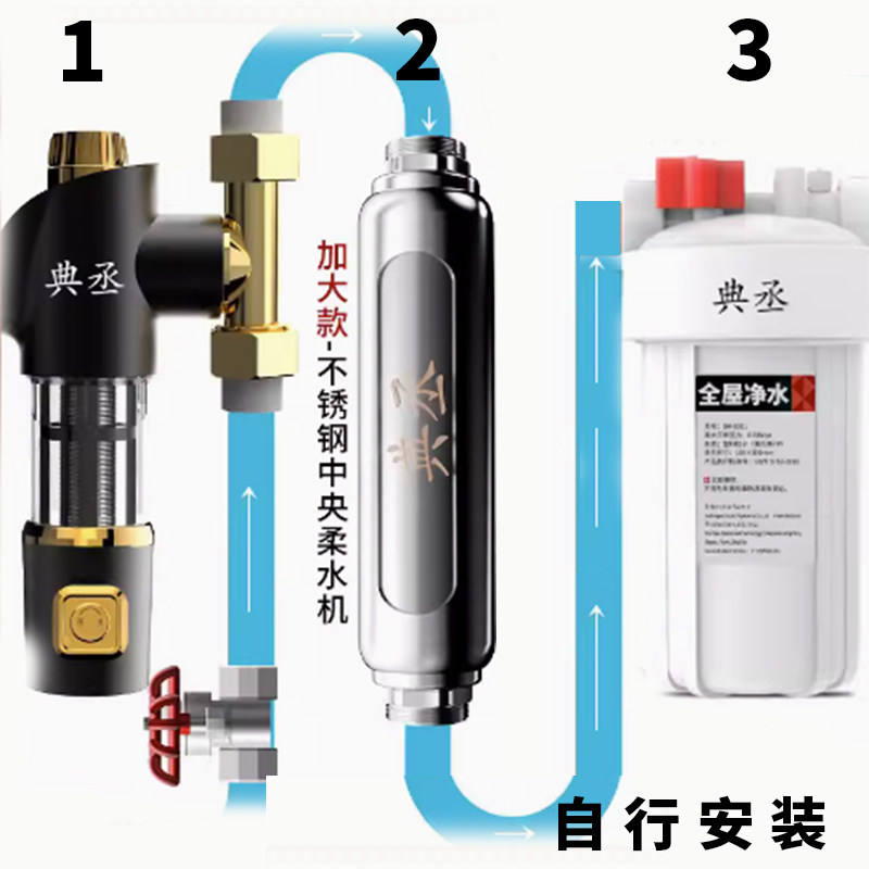 中央净水机软水机除阻垢器全屋家用柔水器软水器自来水大白瓶软化