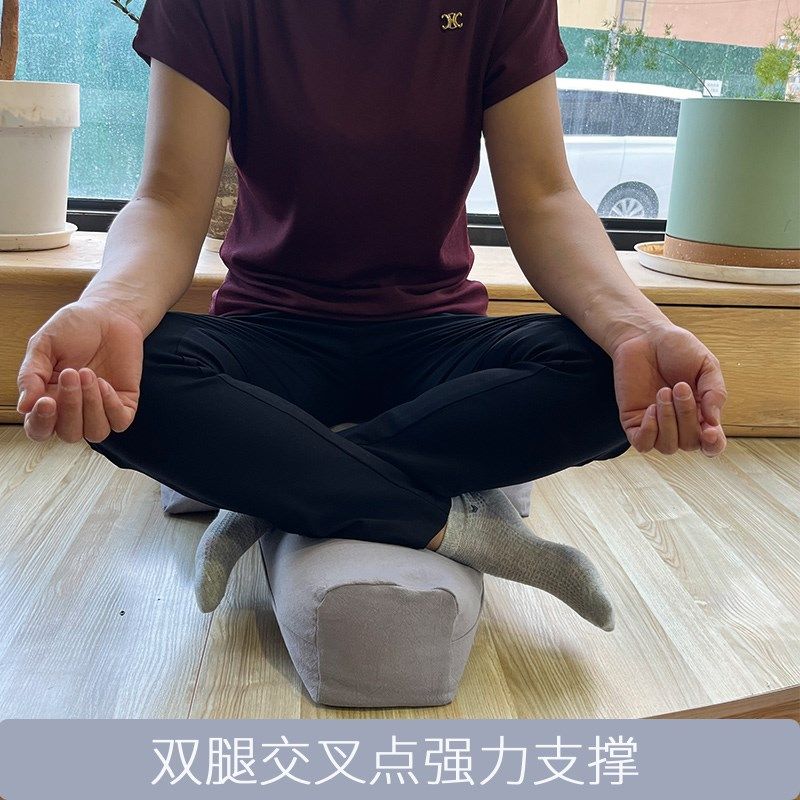 T型丁字形练习双盘单盘打坐垫禅修冥想垫荞麦壳透气干爽硬垫蒲团