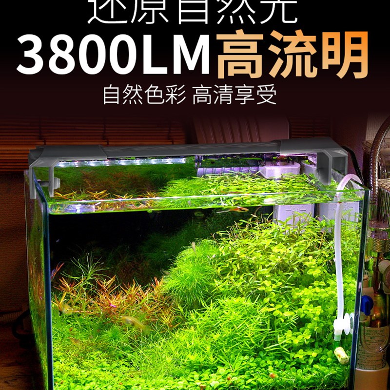 双排水草灯led全光谱鱼缸灯照明防水草缸爆藻灯夹rgb专用观赏灯