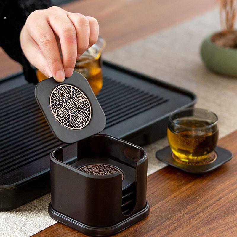 电木茶杯垫茶垫方形功夫茶道茶具隔热垫家用日式茶托杯托底座配件