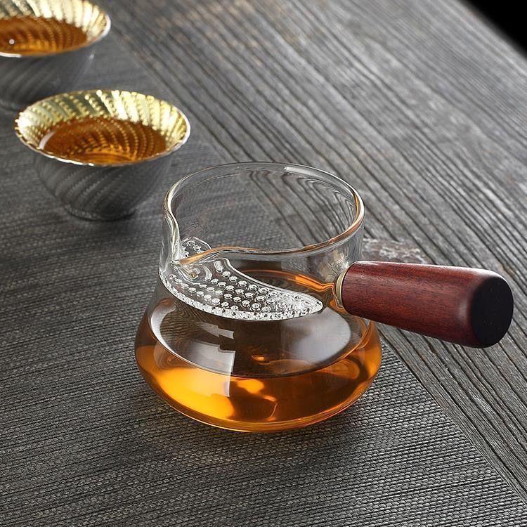加厚高档月牙玻璃茶壶茶漏一体带过滤网泡绿茶器分茶杯公道杯茶具