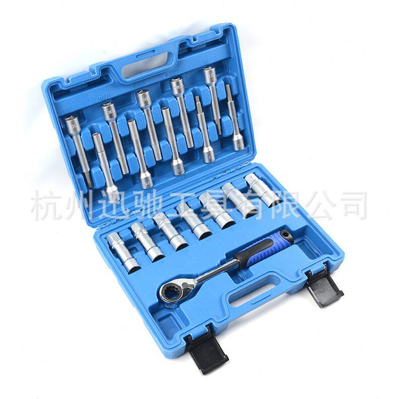 甄选18件套避震器套筒拆装工具汽车震弹簧螺丝拆卸工具震器套筒工