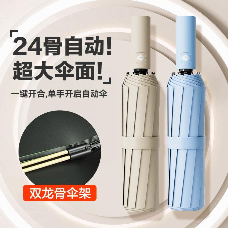 双龙骨抗风暴雨伞全自动雨伞女晴雨两用加固抗风暴遮阳伞男士遮阳