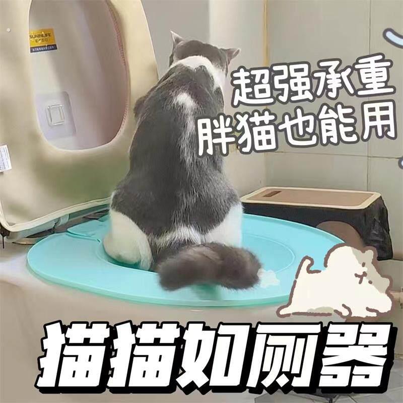 冲水式猫厕所防臭全自动双层引导蹲坑不用猫砂的猫厕所训练器蹲坑