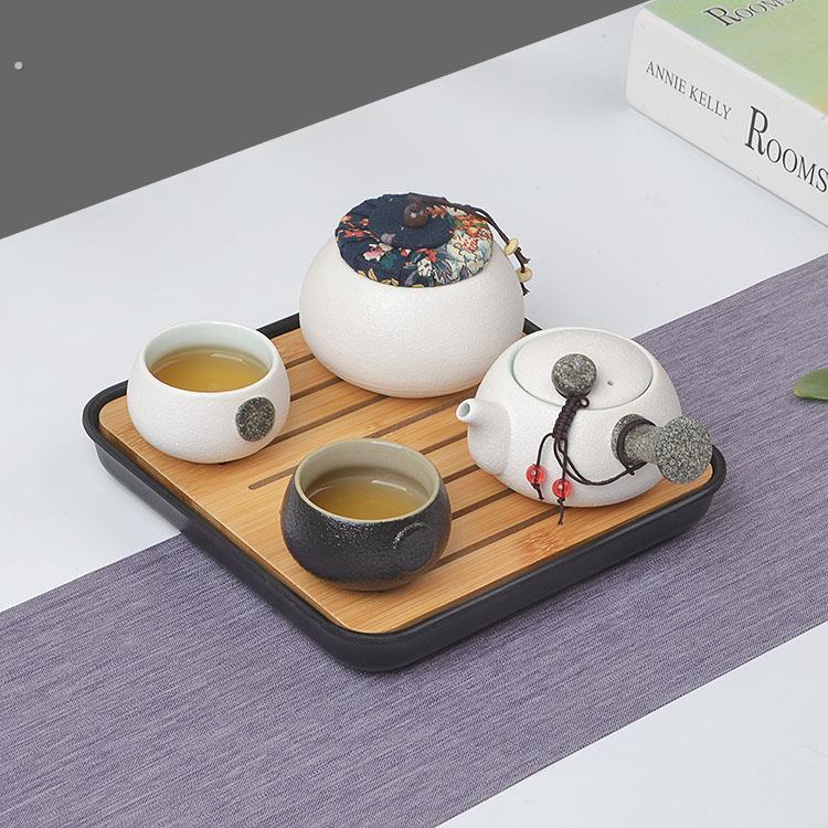 一壶两杯茶具套装快客杯家用飘逸杯茶壶四杯快客陶瓷单人迷你酒店