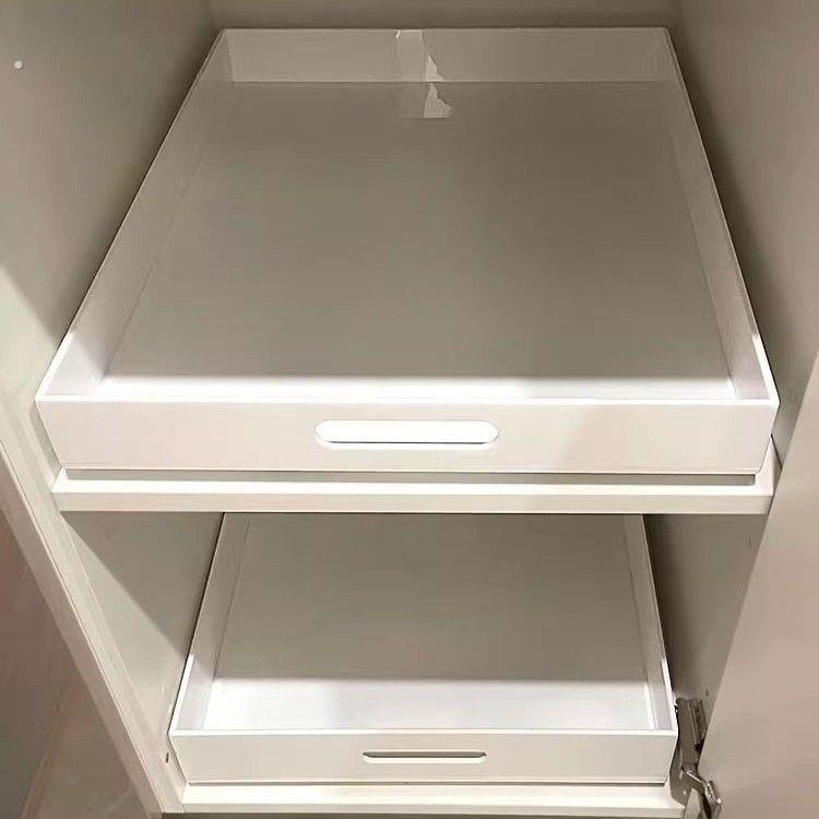 压克力拉篮整体橱柜白色可移动托盘壁柜滑轨抽屉收纳储物置物架含