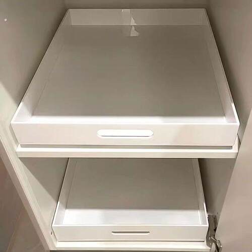 压克力拉篮整体橱柜白色可移动托盘壁柜滑轨抽屉收纳储物置物架含
