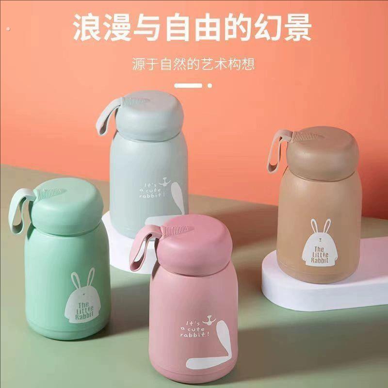 小保温杯迷便携小巧网红玻璃水杯韩版可爱少女心带提绳双层隔热男