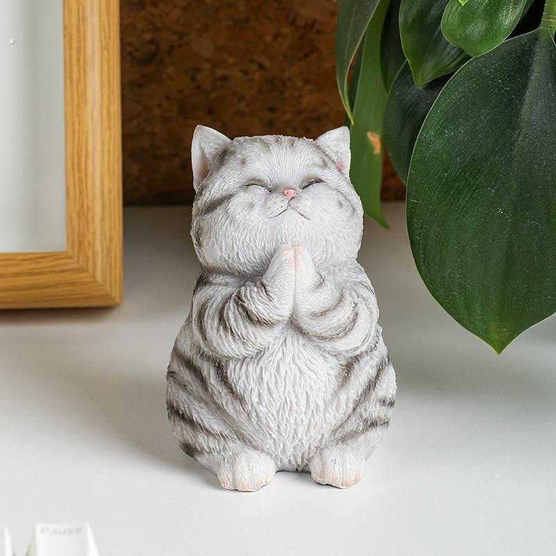 创意可爱猫咪摆件客厅玄关桌面家居装饰品可爱小猫送朋友礼物