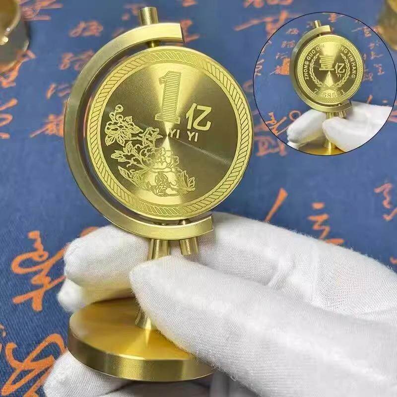 赚他一个亿高级感小众客厅办公桌车载汽车黄铜解压创意家居小摆件