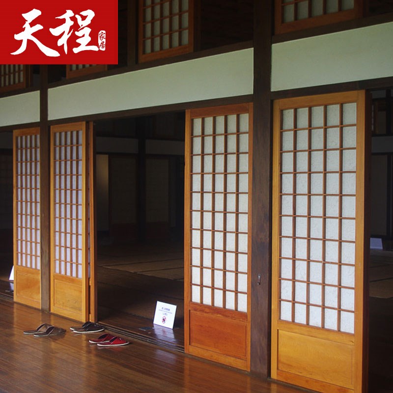 日式榻榻米格子门推拉门樟子纸和室实木花格隔断移动日料店烧烤肉