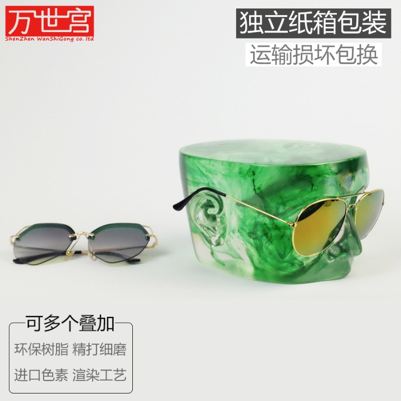假人头模特眼镜墨镜支架造型陈列道具模特头展示架透明高档抽象