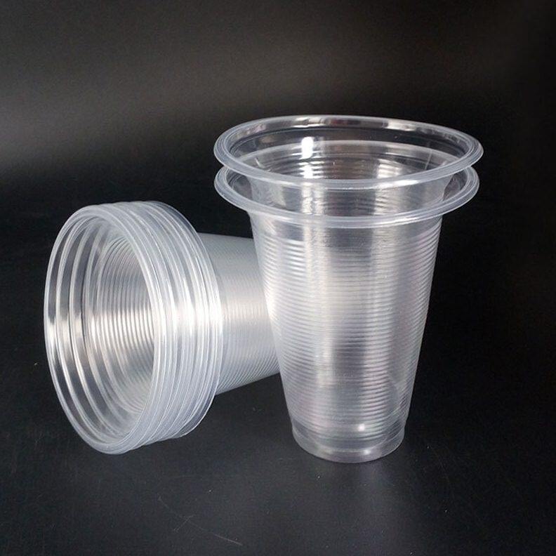 甄选汽车调漆涂料透明杯 油漆器一次性350毫升装塑料透明口杯1200