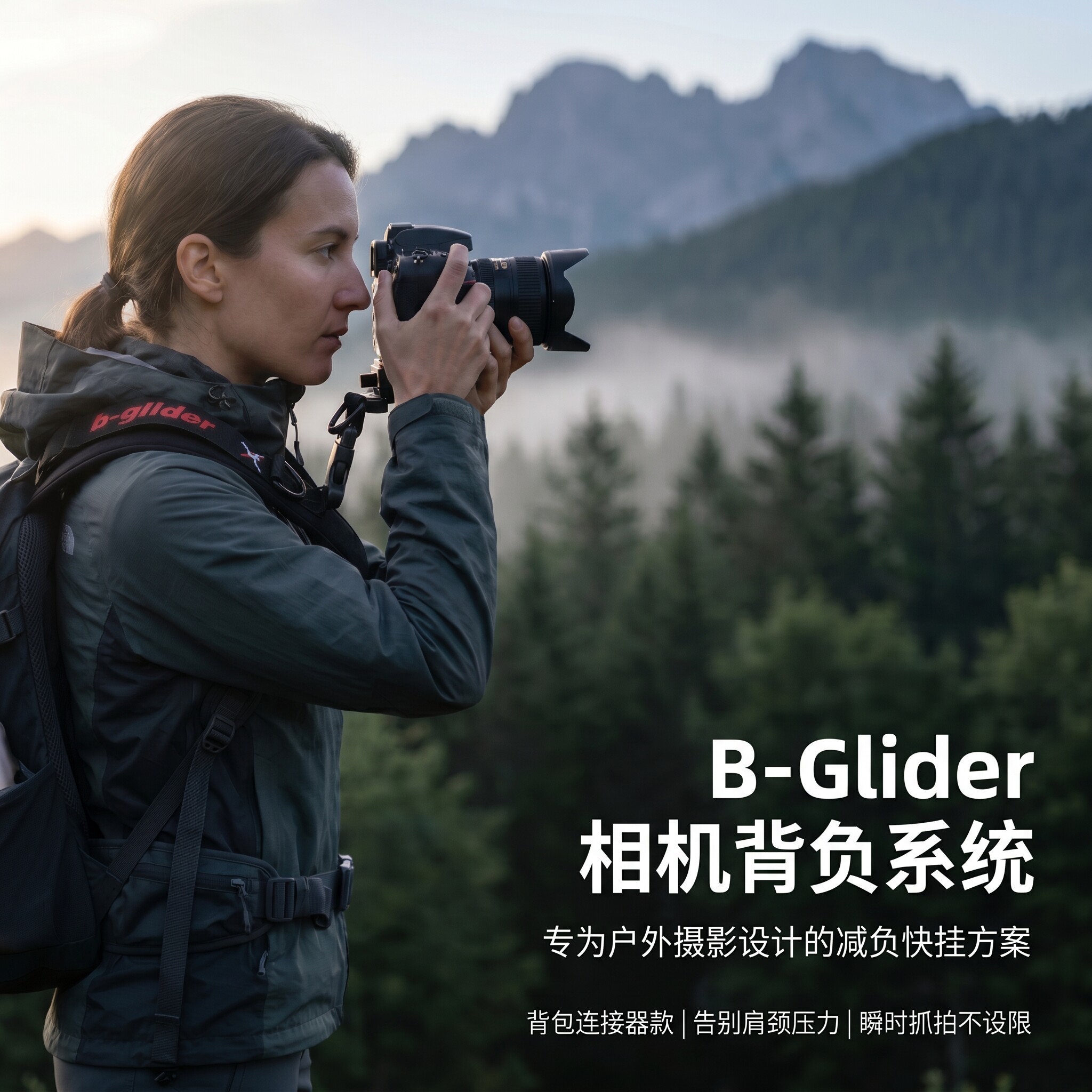 b-grip贝嘉相机快挂摄影专用微单反相机快拆肩带腰带便携手带配件腰挂脖减压可斜挎运动适用意大利生产背包夹