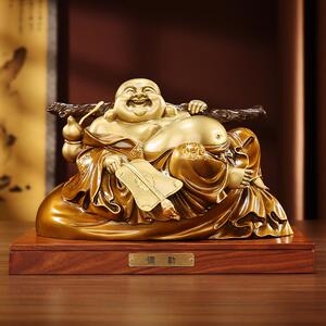 铜欣祥铜像摆件布袋佛弥勒家居人物装饰品摆设客厅办公室工艺品