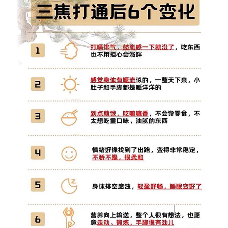 通焦贴三焦通肝郁瘀堵脾胃胆肝火旺盛体质虚畏寒中焦不通上热下寒
