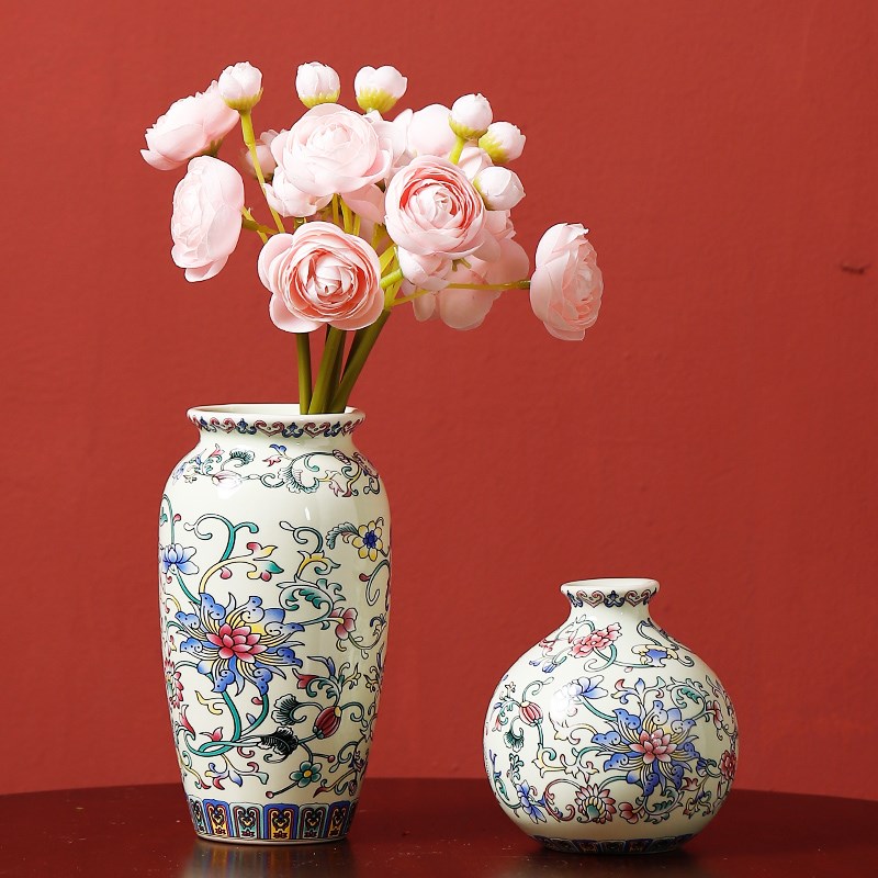 新中式花瓶客厅插花陶瓷花器高级感摆件轻奢干花鲜花插瓶家居装饰图片