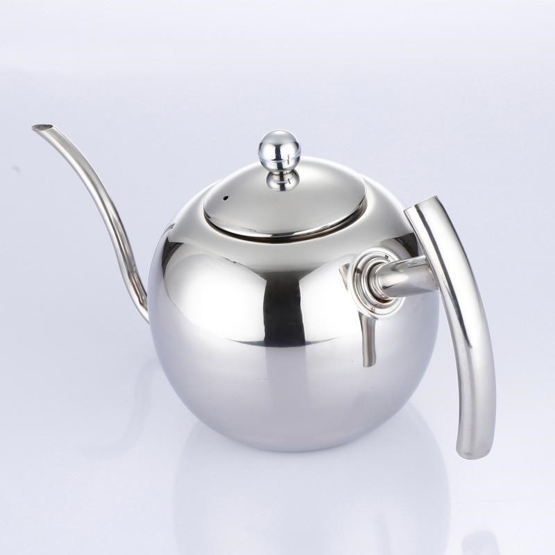 不锈钢泡茶壶水壶长嘴花茶壶油壶烧水壶带过滤网家用饭店餐厅酒店