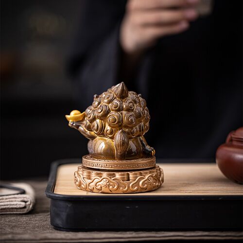 记今朝《倒热水变色》时来运转貔貅茶宠摆件精品茶玩茶盘茶桌宠物