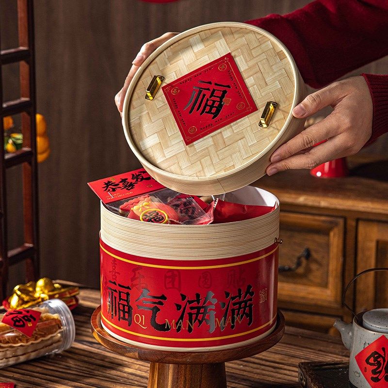 新年礼盒空包装抱抱桶大号春节礼品点心曲奇饼干雪花酥坚果春节