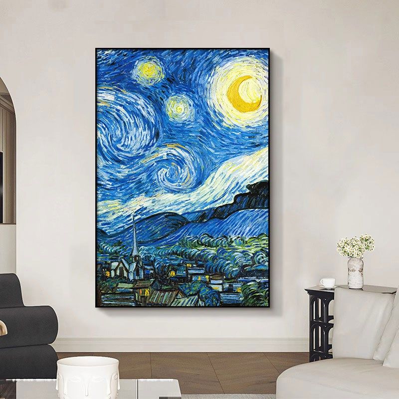 梵高纯手绘油画客厅玄关油画星空向日葵世界名画餐厅卧室风景挂画