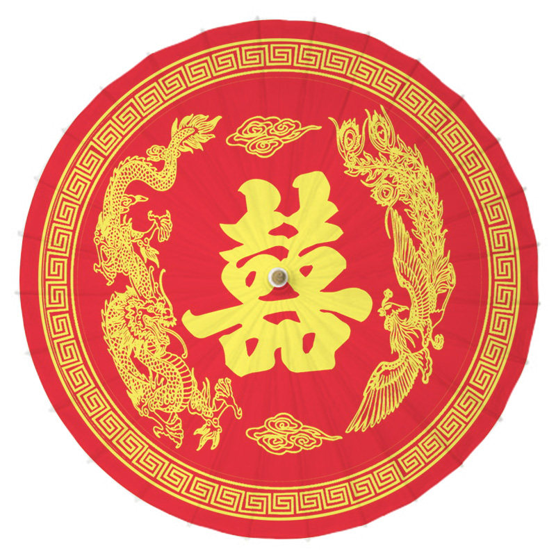 非遗油纸伞纯手工中式复古婚礼古风汉服结婚新娘出嫁红伞红色婚庆