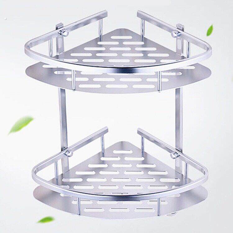 免打孔/打孔太空铝三层三角架1.2三角板浴室置物架化妆室架子