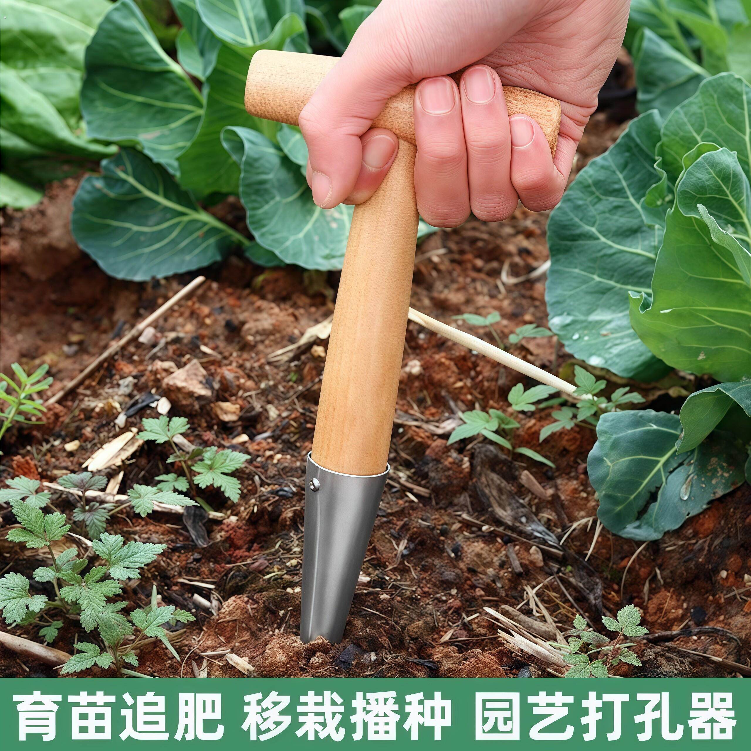 种菜专用工具神器农业施肥打孔器泥土打洞移苗器家用园艺播种移栽