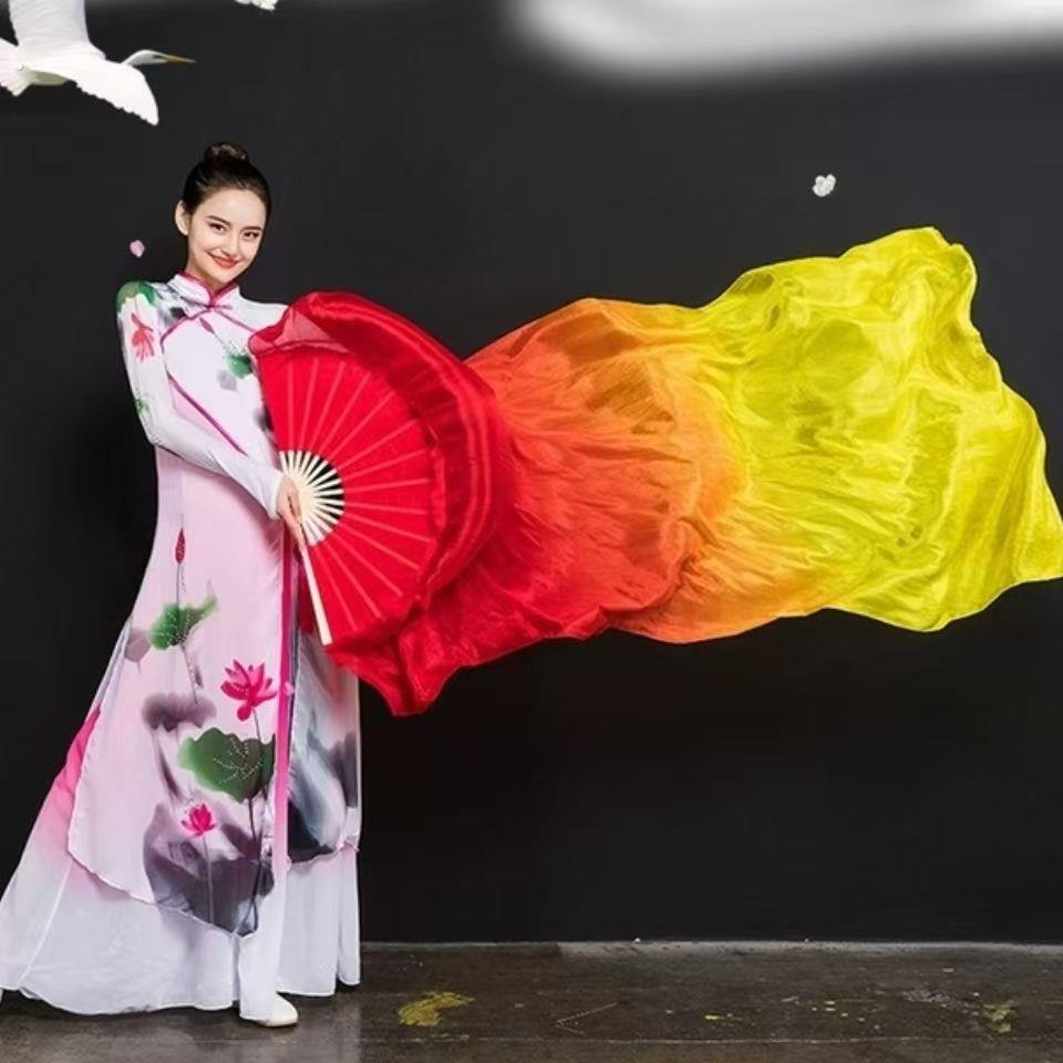 古典舞扇子舞蹈长飘红绸带跳舞秧歌彩带运动会广场舞表演道具长绸