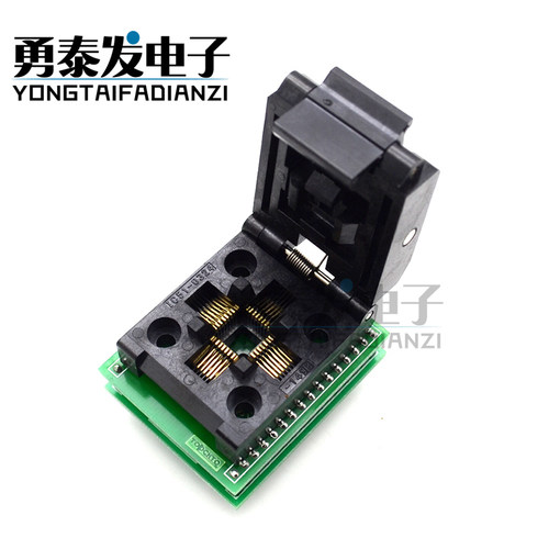 QFP32转DIP32 烧录座 TQFP32 FQFP32 0.8引脚间距 翻盖编程座