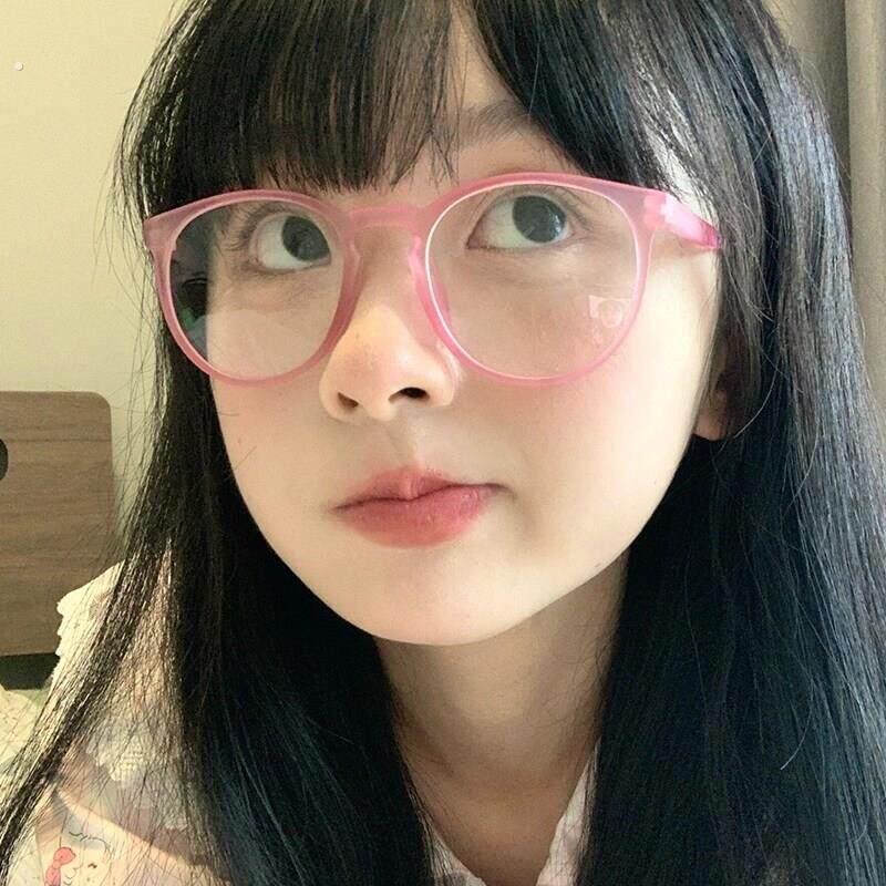 眼镜框镜架女可配近视镜片日系复古方圆脸素颜超轻可爱粉色装饰镜