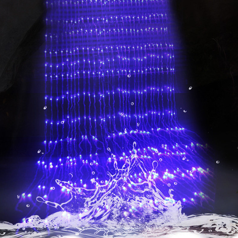 LED流水灯网红卧室装饰背景布置彩灯瀑布窗帘灯冰条灯瀑布灯直播