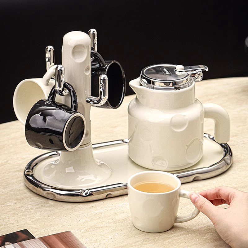 高颜值茶壶泡茶家用托盘套装茶杯茶水分离陶瓷杯子水壶杯具套装