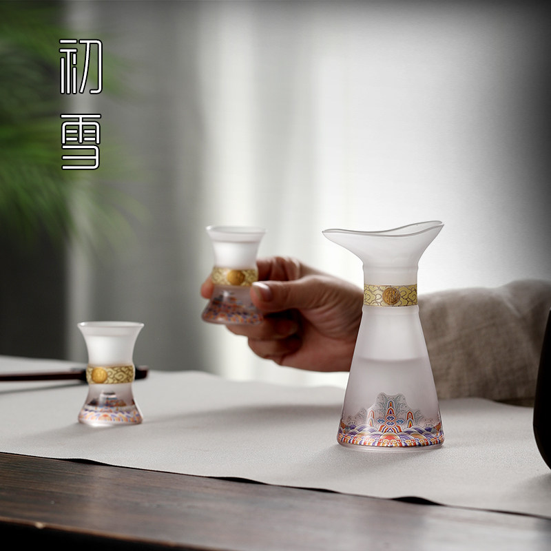 玻璃分酒器白酒套装中国风家用酒具中式轻奢精致小酒杯高档礼盒装