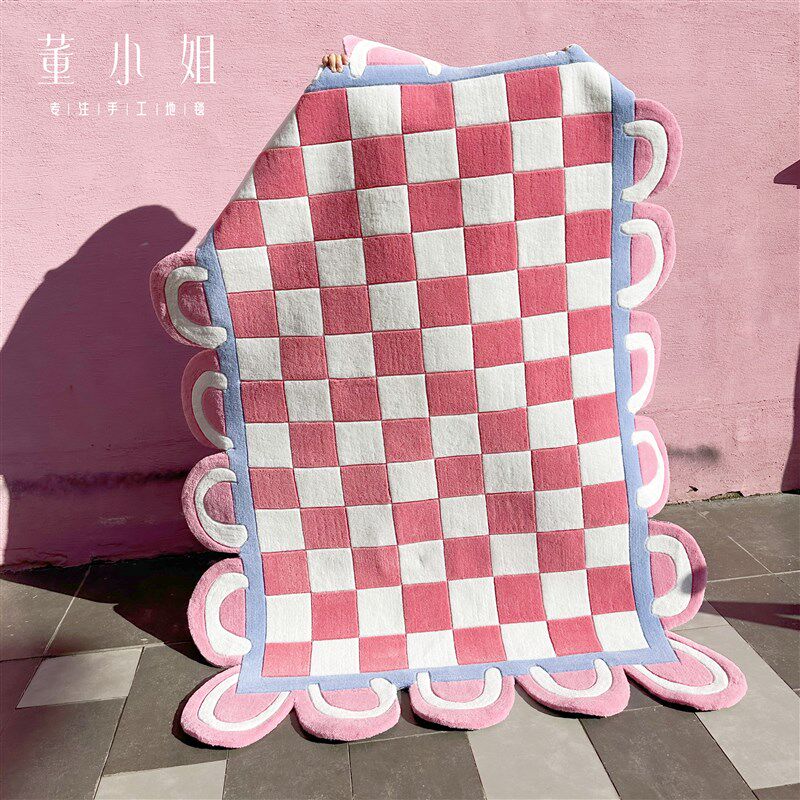 博主推荐家用网红客厅茶几地毯粉色系卧室女生房间加厚满铺地毯