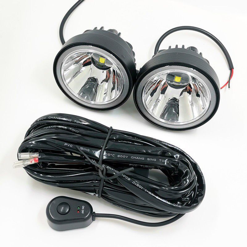 4寸高亮聚光小太阳led射灯12V24V汽车改装圆形雾灯货车倒车灯近灯