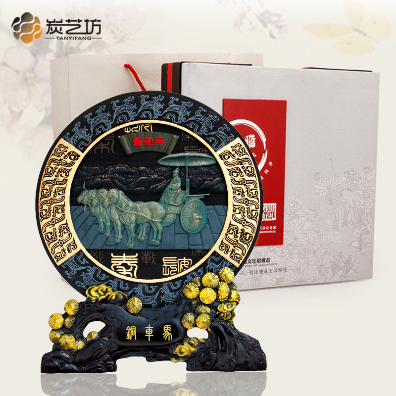 西安特色文化纪念品兵马俑旅游定制礼品炭雕摆件外宾朋友中式礼物