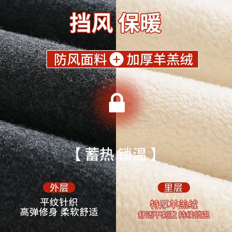 女童打底裤秋冬加绒加厚高腰2024新款女宝外穿一体羊羔绒保暖秋裤