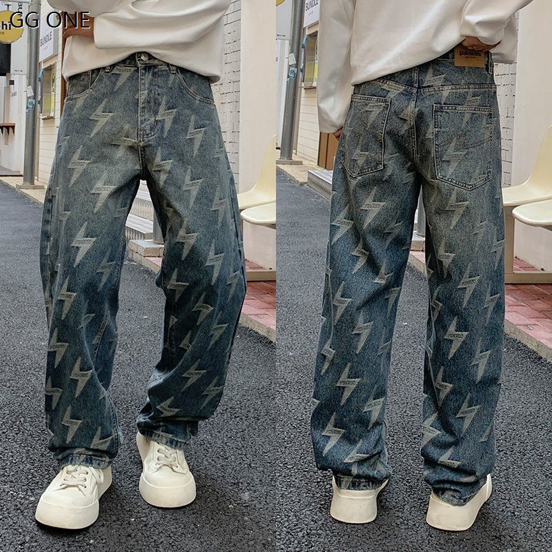 GGONE美式复古闪电印花