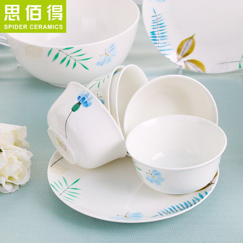 韩式创意28头骨瓷餐具套装新品家用碗碟盘套装陶瓷器饭碗盘子