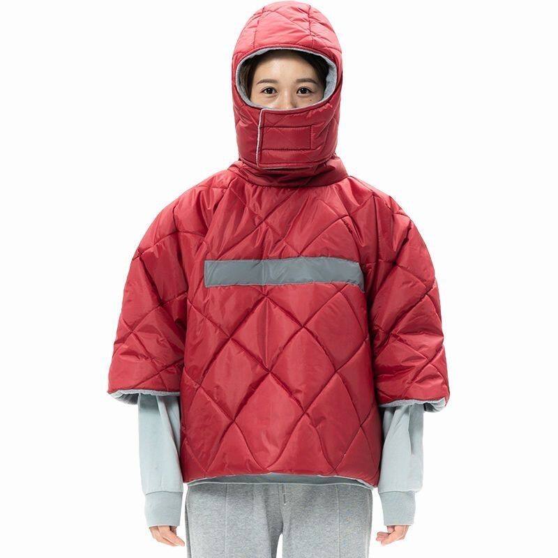 电动车挡风被加绒加厚保暖防寒服短款挡风衣服摩托骑行防风衣冬季