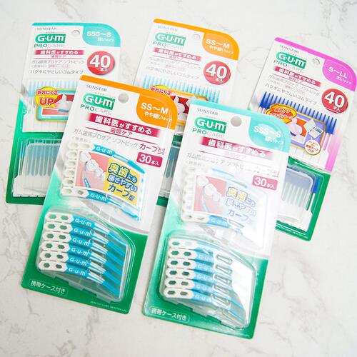 甄选日本原装进口SUNSTAR GUM 牙线棒一次性Y字型30支 曲線形S-LL