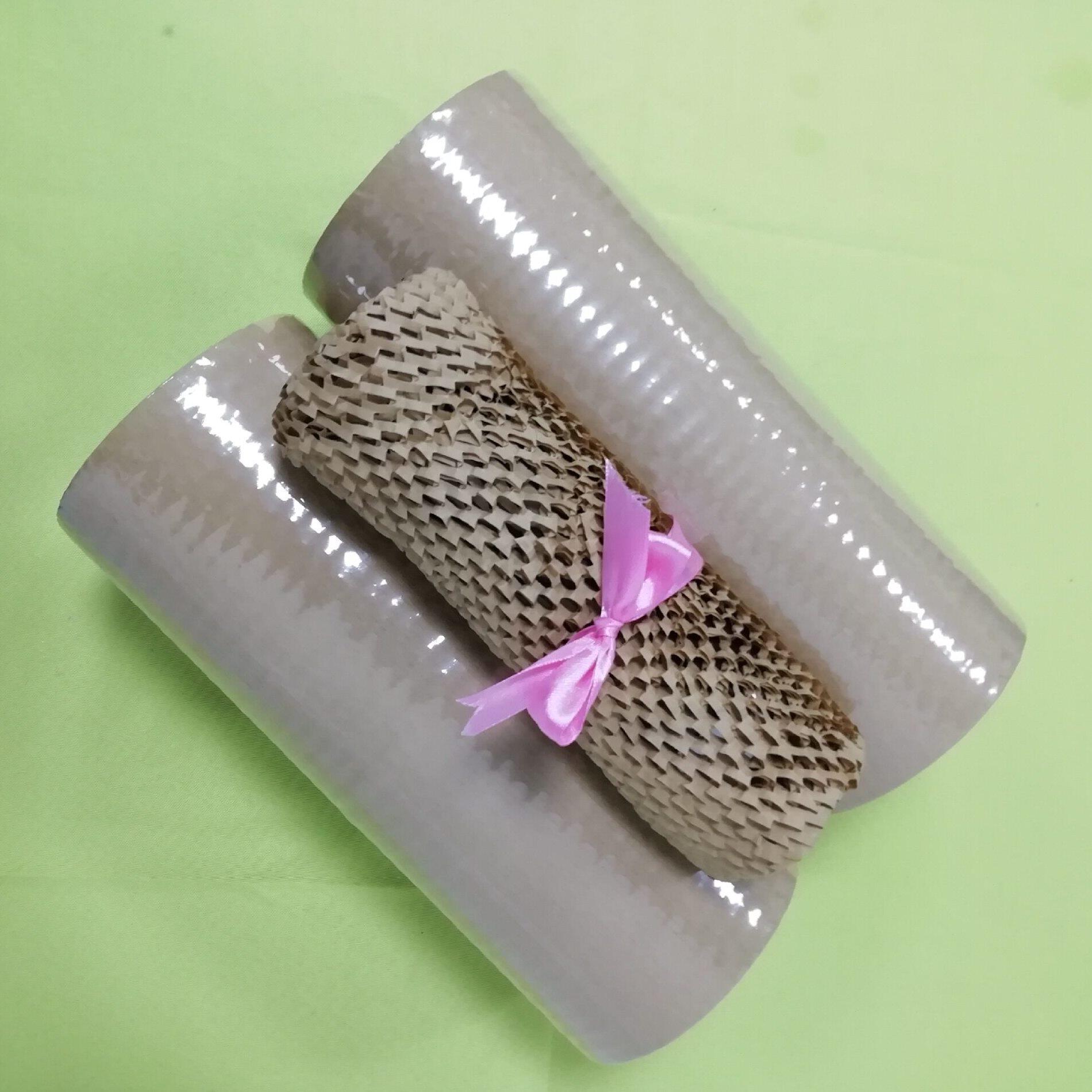 甄选厂家原色牛皮纸蜂窝缓冲红酒包装纸 撕拉网格填充纸打包纸