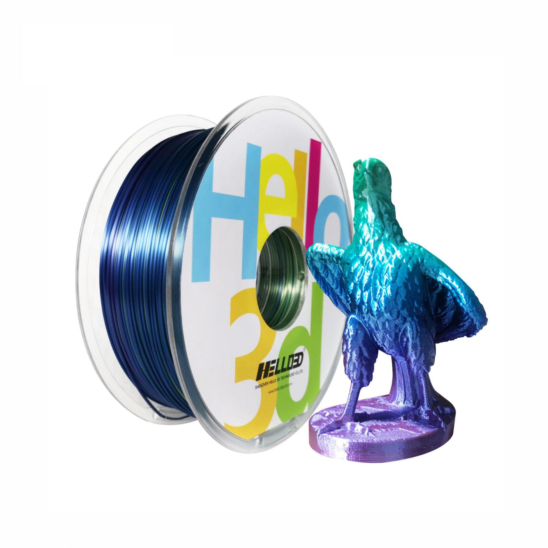 甄选3D打印耗材丝绸PLA1.75仿丝绸彩虹多色3D打印笔耗材3D打印机