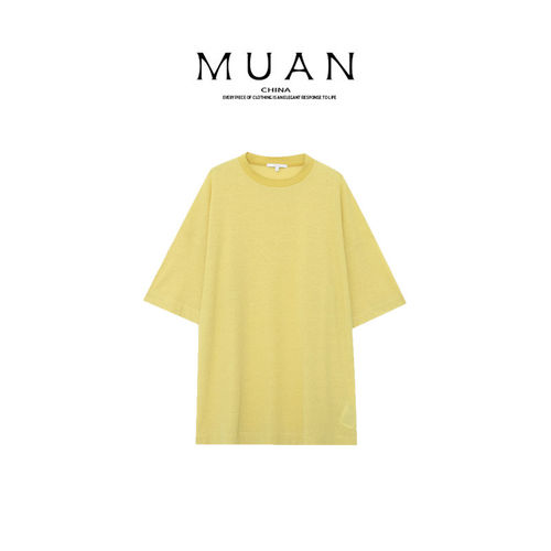 木岸muan印象T夏季定制高级oversize百搭T恤上衣短袖女DG3-8923